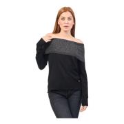 Gaudi Svart Off-Shoulder Tröja Black, Dam