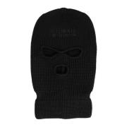 Vetements Broderad Logga Balaclava i Svart Ull Black, Herr