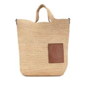 Loewe Pre-owned Pre-owned Raffia totevskor Beige, Dam