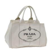 Prada Vintage Pre-owned Canvas prada-vskor White, Dam