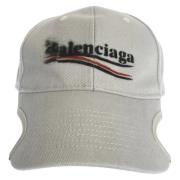 Balenciaga Vintage Pre-owned Bomull hattar-och-kepsar White, Herr