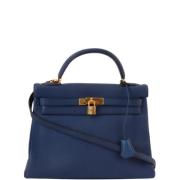 Hermès Vintage Pre-owned Canvas handvskor Blue, Dam