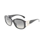 Chanel Vintage Pre-owned Metall solglasgon Black, Dam