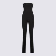 The Attico Svart Ärmlös Jumpsuit med Dragkedja bak Black, Dam