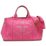 Prada Vintage Pre-owned Canvas prada-vskor Pink, Dam