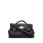 Mulberry Svart handgjord crossbody-väska med flätat handtag Black, Dam