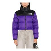 The North Face Cropped Nuptse Pufferjacka Purple, Dam