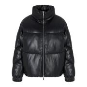 Armani Exchange Quiltad Hög Hals Svart Kappa Black, Dam