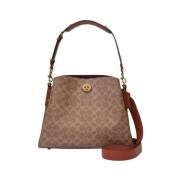 Coach Tan Rustleather Axelväska Parisisk Stil Brown, Dam