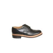 Grenson Svarta läderblom Derby skor Black, Herr