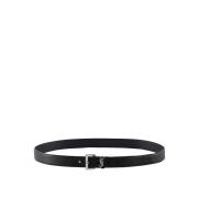 Saint Laurent Ikoniskt Monogram Läderbälte Black, Herr