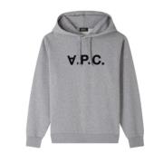 A.p.c. Sammet Ekologisk Bomull Hoodie Gray, Herr