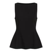 Heartmade Elegant Peplumtopp med Skräddarsydd Passform Black, Dam