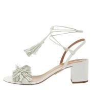 Aquazzura Pre-owned Pre-owned Laeder sandaler White, Dam