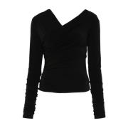 Andamane Off Shoulder Detalj Topp Black, Dam