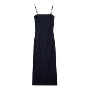 Alaïa Lång Damklänning Elegant Stil Blue, Dam