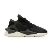 Y-3 Svarta tyg- och lädersneakers Black, Herr