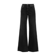 7 For All Mankind Vida Flared Jeans Black, Dam