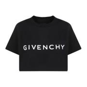 Givenchy Svart Cropped T-shirt Black, Dam