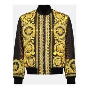 Versace Omvändbar leopardtryck bomberjacka Yellow, Herr