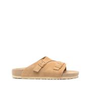 Birkenstock Beige Mocka Spänne Sandaler Beige, Herr