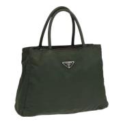 Prada Vintage Pre-owned Nylon handvskor Green, Dam