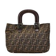 Fendi Vintage Pre-owned Canvas handvskor Brown, Dam