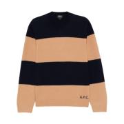 A.p.c. Edward Tröja i Navy/Beige Multicolor, Herr