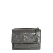 Yves Saint Laurent Vintage Pre-owned Laeder axelremsvskor Gray, Dam