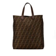 Fendi Vintage Pre-owned Canvas handvskor Brown, Dam