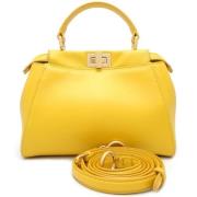 Fendi Vintage Pre-owned Laeder handvskor Yellow, Dam