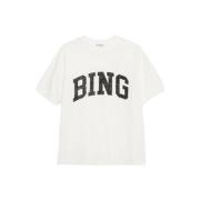 Anine Bing Casual Jaylin Tee i vitt White, Dam