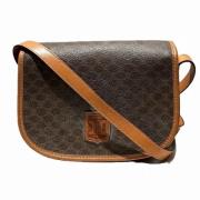 Celine Vintage Pre-owned Canvas axelremsvskor Brown, Dam