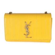 Yves Saint Laurent Vintage Pre-owned Laeder axelremsvskor Yellow, Dam