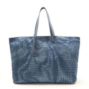 Bottega Veneta Vintage Pre-owned Canvas axelremsvskor Blue, Dam