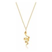 Nialaya Gold Necklace with Mini Snake Pendant Yellow, Dam