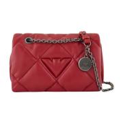 Emporio Armani Bordeaux Quiltad Shoppingväska med Örnlogotyp Red, Dam