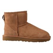 UGG Varm rund tå slip-on stövlar Brown, Dam