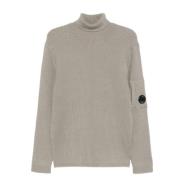 C.p. Company Räfflad Turtleneck-tröja med Ärmficka Gray, Herr