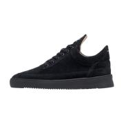 Filling Pieces Låg Topp Mocka Helt Svart Black, Herr