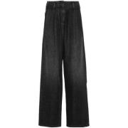 Golden Goose Svarta Wide Leg Byxor Journey Black, Dam