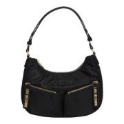 Love Moschino Stilren Hobo-väska med Dragkedja Black, Dam