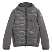 Blauer Quiltad Jacka Albert med Huva Gray, Herr