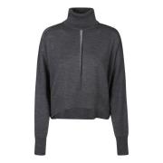 Patrizia Pepe Präglad Turtle Neck Tröja Gray, Dam