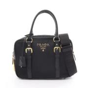 Prada Vintage Pre-owned Canvas handvskor Black, Dam