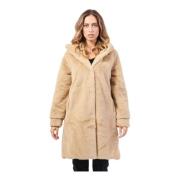 Gio Cellini Fuskpäls Huva Jacka Beige, Dam