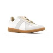 Maison Margiela Vita Lädersneakers med Nummerlogotyp White, Dam