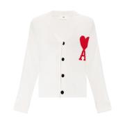 Ami Paris Cardigan med logotyp White, Herr