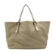 Bottega Veneta Vintage Pre-owned Laeder axelremsvskor Beige, Dam