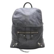 Balenciaga Vintage Pre-owned Laeder ryggsckar Gray, Herr